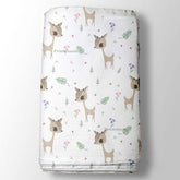 Cute Baby Deer & Mini Leave Print For Kid's Printed Fabric